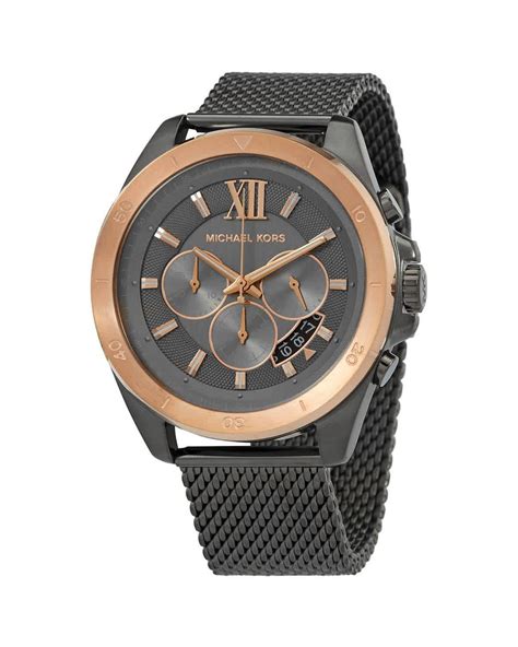 michael kors uhr mk in the middle|Oversized Brecken Gunmetal Mesh Watch .